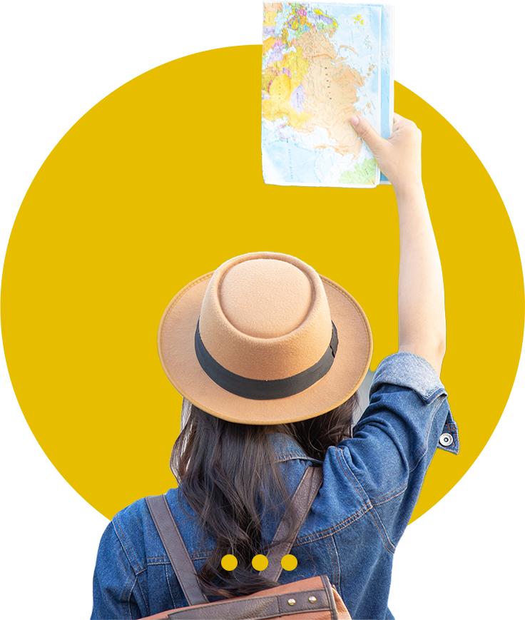 Traveller holding a map